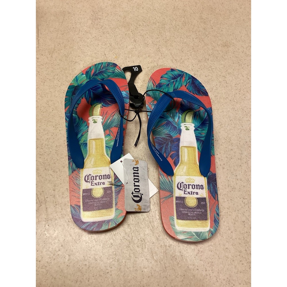 Corona Extra Beer Advertisement Sz 10 Flip Flop Vibrant Color Summer Beach Party